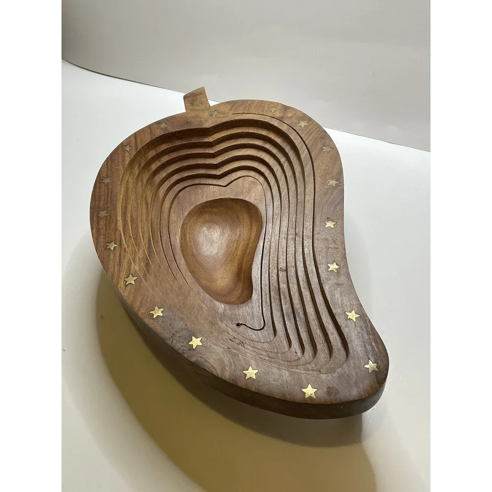 Large Accordion‎ Wooden Collapsible Fruit Basket Handmade Chili Pepper